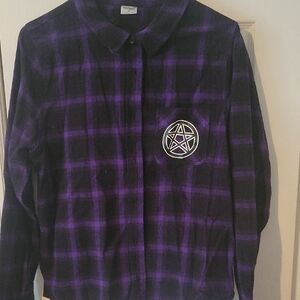 Spirit Purple Plaid Button Down Shirt